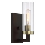 Ainsley Court Wall Light - Aged Kinston Bronze / Clear