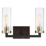 Ainsley Court Bathroom Vanity Light - Aged Kinston Bronze / Clear