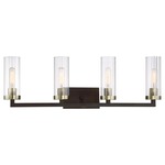 Ainsley Court Bathroom Vanity Light - Aged Kinston Bronze / Clear