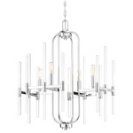 Pillar Chandelier - Chrome / Clear