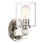 Studio 5 Wall Light - Polished Nickel / Clear