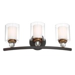 Studio 5 Bathroom Vanity Light - Painted Bronze / Clear