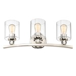 Studio 5 Bathroom Vanity Light - Polished Nickel / Clear