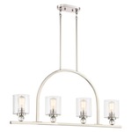 Studio 5 Island Pendant - Polished Nickel / Clear