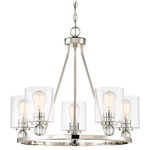 Studio 5 Chandelier - Polished Nickel / Clear