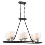 Studio 5 Double Island Pendant - Painted Bronze / Clear
