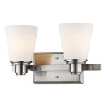 Kayla Bathroom Vanity Light - Brushed Nickel / Matte Opal