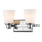 Kayla Bathroom Vanity Light - Chrome / Matte Opal