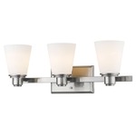 Kayla Bathroom Vanity Light - Brushed Nickel / Matte Opal