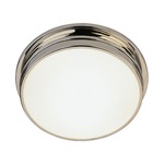 Roderick Ceiling Flush Light - Polished Nickel / Frosted