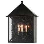 Ripley Outdoor Wall Light - Midnight / Clear Seeded