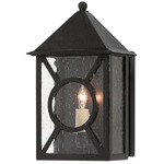 Ripley Outdoor Wall Light - Midnight / Clear Seeded