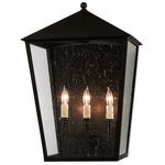 Bening Outdoor Wall Light - Midnight / Clear Seeded