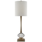 Giovanna Table Lamp - Antique Brass / Off White
