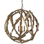 Driftwood Orb Chandelier - Natural