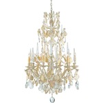 Buttermere Chandelier - Natural Shell / Crystal