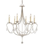 Crystal Lights Chandelier - Silver Leaf / Crystal