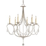 Crystal Lights Chandelier - Silver Leaf / Crystal