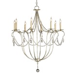 Crystal Lights Chandelier - Silver Leaf / Crystal