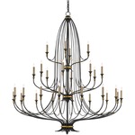 Folgate Three Tier Chandelier - Gold Leaf