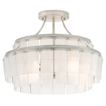 Vintner Semi Flush Ceiling Light - Silver Leaf / Frosted