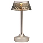 Bon Jour Unplugged Table Lamp - Matte Chrome / Smoke