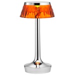 Bon Jour Unplugged Table Lamp - Chrome / Amber