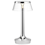 Bon Jour Unplugged Table Lamp - Chrome / Transparent