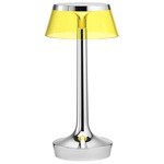 Bon Jour Unplugged Table Lamp - Chrome / Yellow