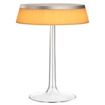 Bon Jour Table Lamp - Matte Chrome / Plisse Cloth