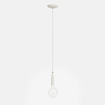 Flute Pendant - Floor Model - Brass / White Cord / Country Cream