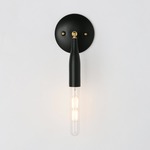 Flute Wall Light - Brass / Black Poppy