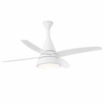 Wind Ceiling Fan with Light - White / White