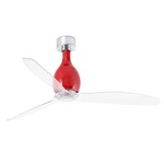 Mini Eterfan Ceiling Fan w/ Transparent Blades - Gloss Red / Transparent