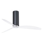 Tube Ceiling Fan w/ Transparent Blades - Gloss Black / Transparent