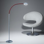 Flex Floor Lamp - Brushed Aluminum / Red