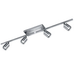 Cayman Adjustable 4-Light Spot Linear Wall / Ceiling Light - Satin Nickel