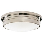 Roderick Ceiling Flush Light - Polished Nickel / Frosted