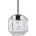 Mimo Cube Pendant - Gunmetal / Clear