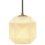 Mimo Cube Pendant - Brass / White