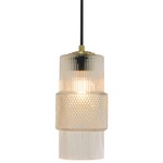 Mimo Cylinder Pendant - Brass / Clear