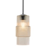 Mimo Cylinder Pendant - Gunmetal / Clear