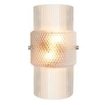 Mimo Cylinder Wall Light - Satin Nickel / Clear