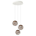 Kelly Cluster Round Multi Light Pendant - White / Coppery Bronze