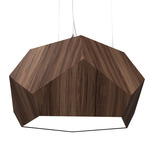 Faceted Penta Pendant - American Walnut / White Acrylic