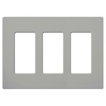 Claro Designer Style 3 Gang Wall Plate - Gloss Grey