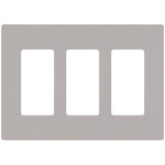 Claro Designer Style 3 Gang Wall Plate - Gloss Grey