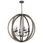 Allier Chandelier - Weathered Oak