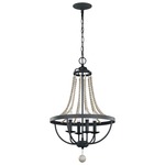 Nori 4 Light Chandelier - Dark Weathered Zinc / Driftwood Grey