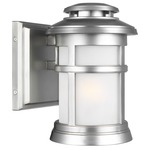 Newport Outdoor Wall Sconce - Painted Silver / Etched Glass
